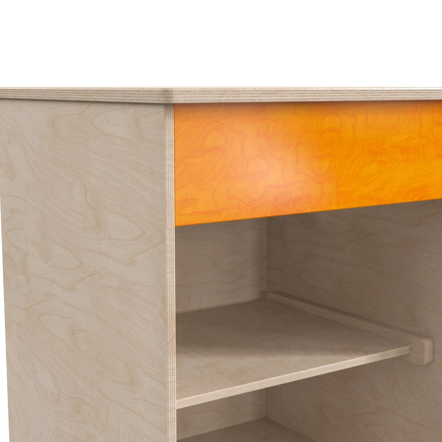 Flash Bright Beginnings Commercial Grade Wooden Kid's Two Shelf Kitchen Cabinet - Image 9