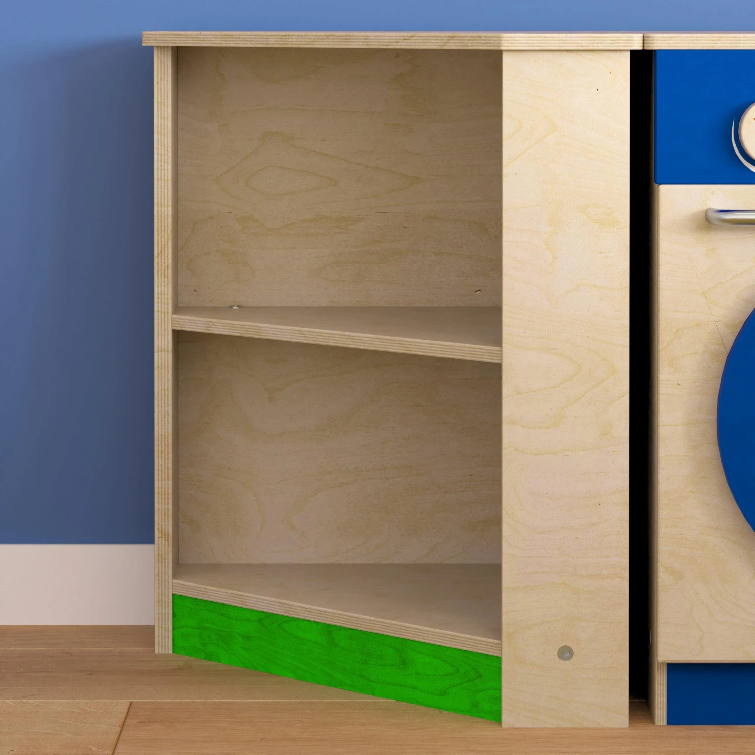 Flash Bright Beginnings Commercial Grade Wooden Kid's Two Tier Corner Kitchen Cabinet - Image 6