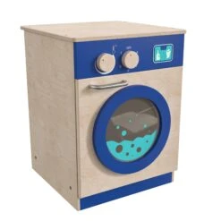 Flash Bright Beginnings Commercial Grade Wooden Kid's Washing Machine With Integrated Storage And Turning Knobs