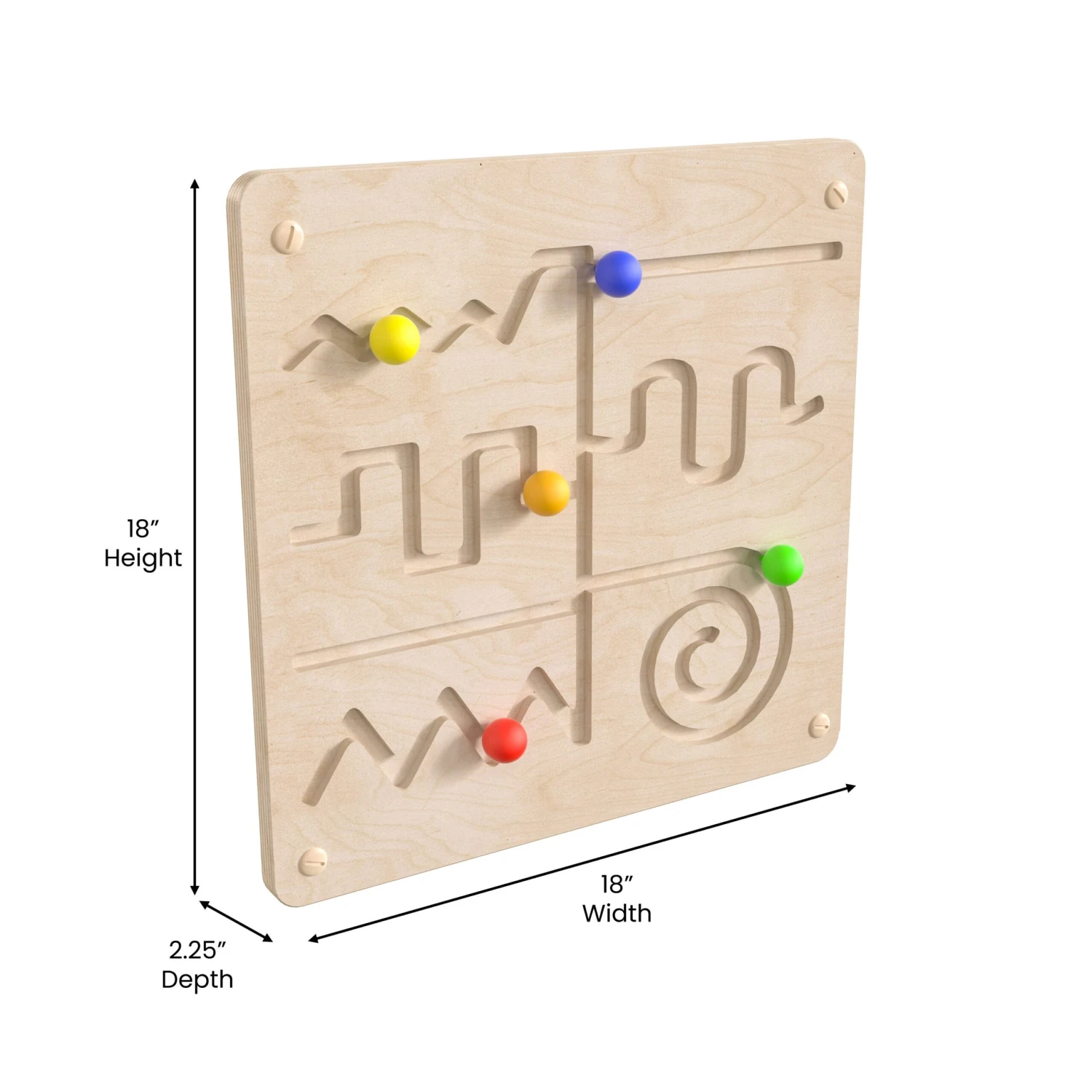Flash Bright Beginnings Commercial Grade Wooden Maze Motor Skills STEAM Wall Accessory Board - Image 5