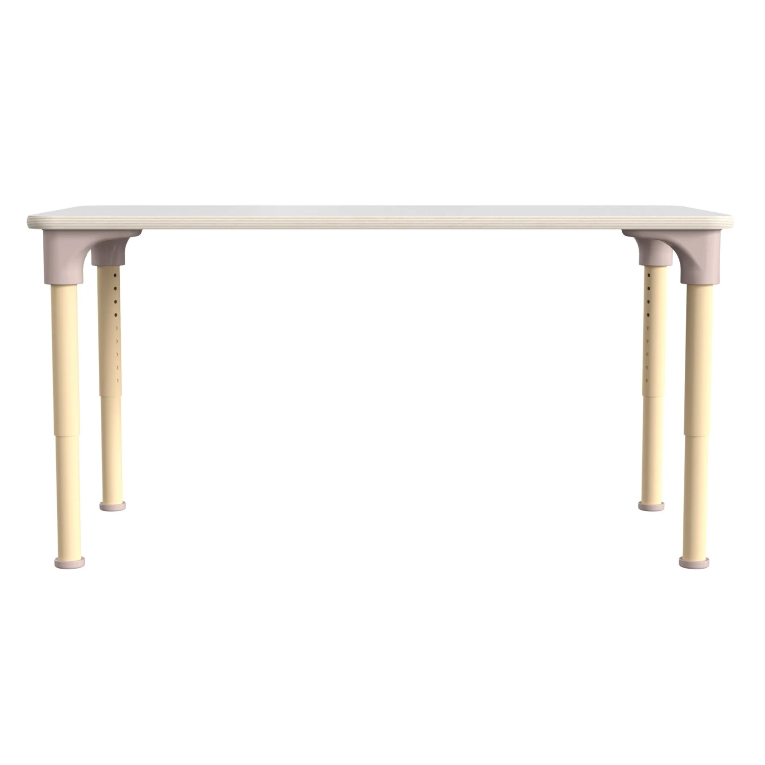 Flash Bright Beginnings Commercial Grade Wooden Rectangle Adjustable Height Classroom Activity Table - Metal Legs Adjust From 15"H - 23"H - Image 8