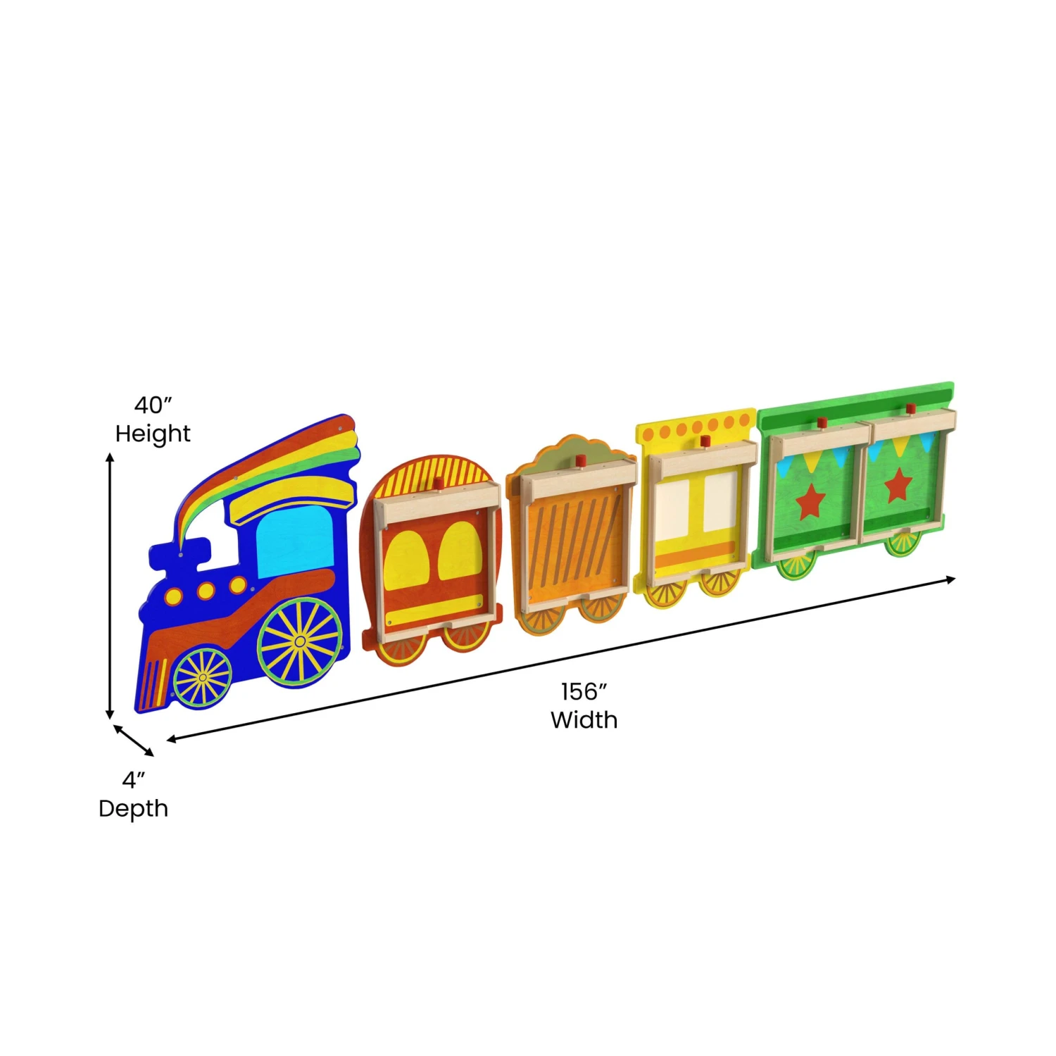 Flash Bright Beginnings Commercial Grade Wooden Train STEAM Wall System With 5 Accessory Panel Holders - Image 5
