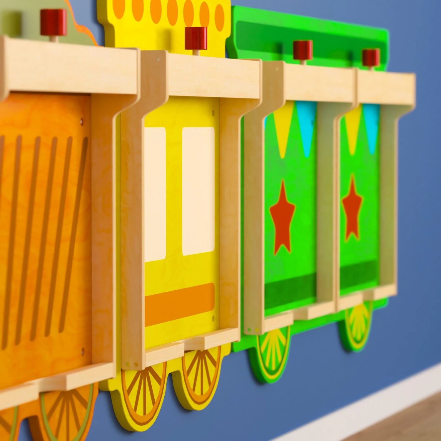 Flash Bright Beginnings Commercial Grade Wooden Train STEAM Wall System With 5 Accessory Panel Holders - Image 6