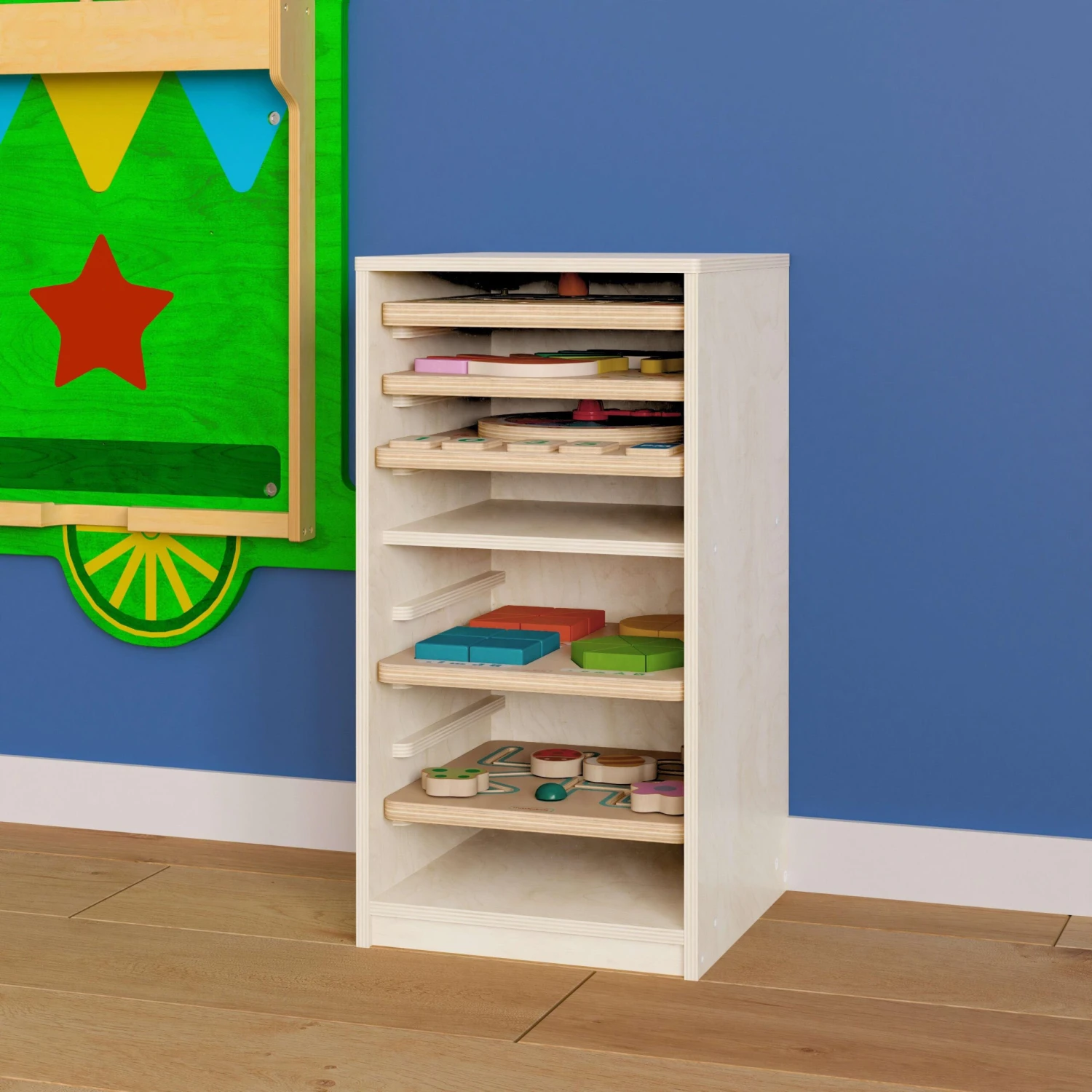 Flash Bright Beginnings Kid Friendly Commercial Deluxe Birch Plywood Puzzle Holder - Image 2