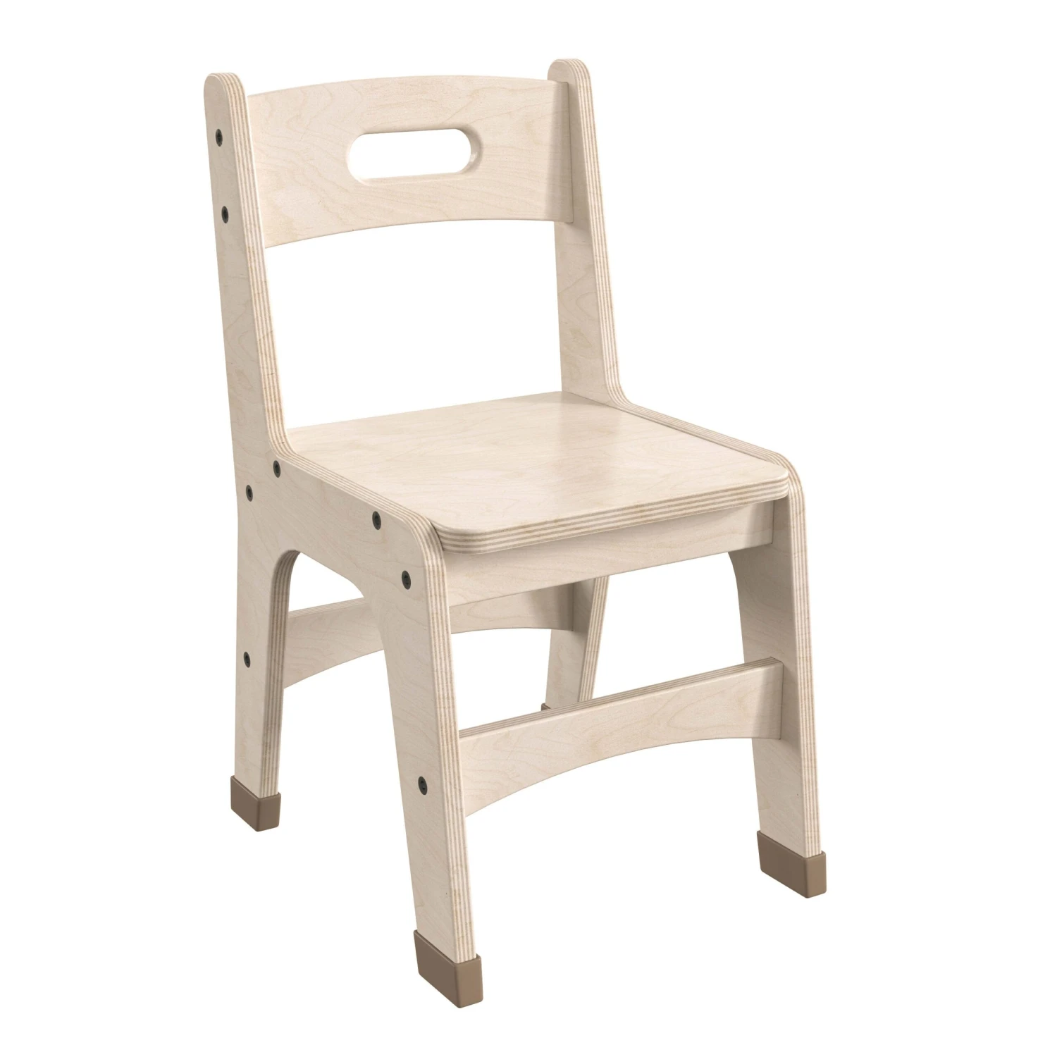 Flash Bright Beginnings Set Of 2 Commercial Grade Wooden Classroom Chairs With Non-Slip Foot Caps And Built-In Carrying Handle
