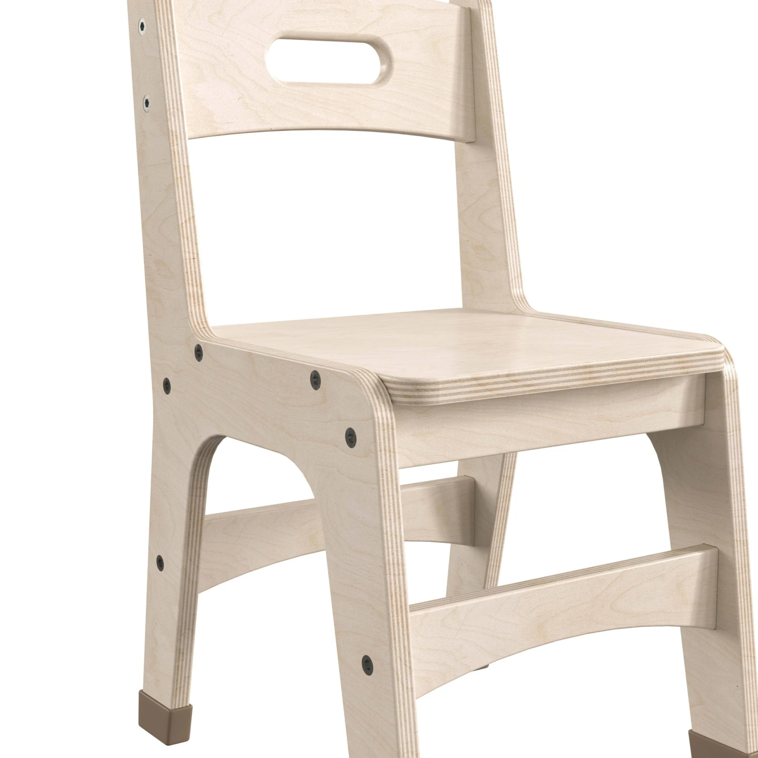 Flash Bright Beginnings Set Of 2 Commercial Grade Wooden Classroom Chairs With Non-Slip Foot Caps And Built-In Carrying Handle - Image 9