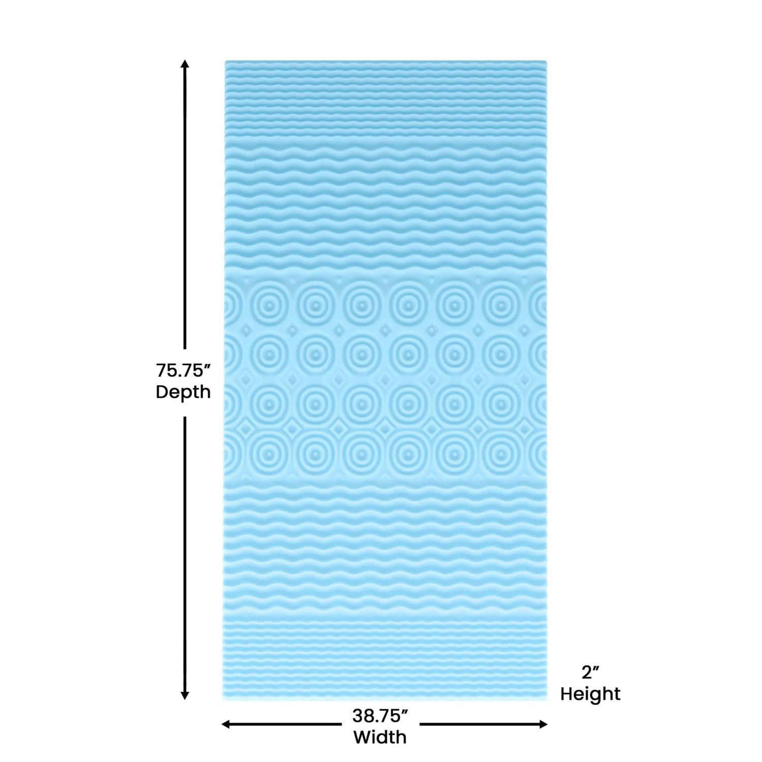 Flash Capri Comfortable Sleep Cooling Gel Infused 5-Zone Memory Foam Mattress Topper With CertiPUR-US Certified Foam - Image 6