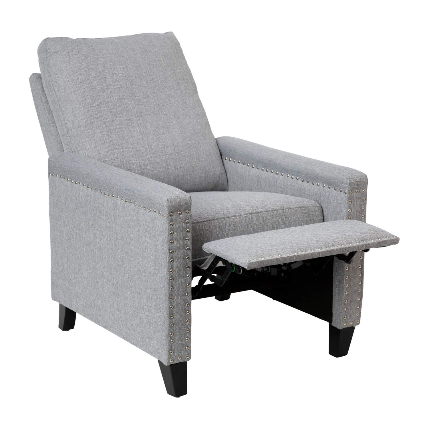 Flash Carson Transitional Style Push Back Recliner Chair - Pillow Back Recliner - Polyester Fabric Upholstery - Accent Nail Trim - Image 7