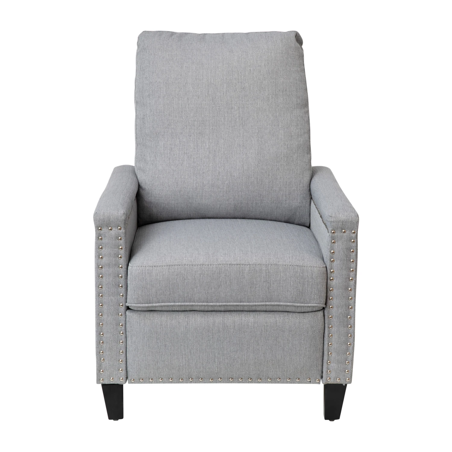 Flash Carson Transitional Style Push Back Recliner Chair - Pillow Back Recliner - Polyester Fabric Upholstery - Accent Nail Trim - Image 9