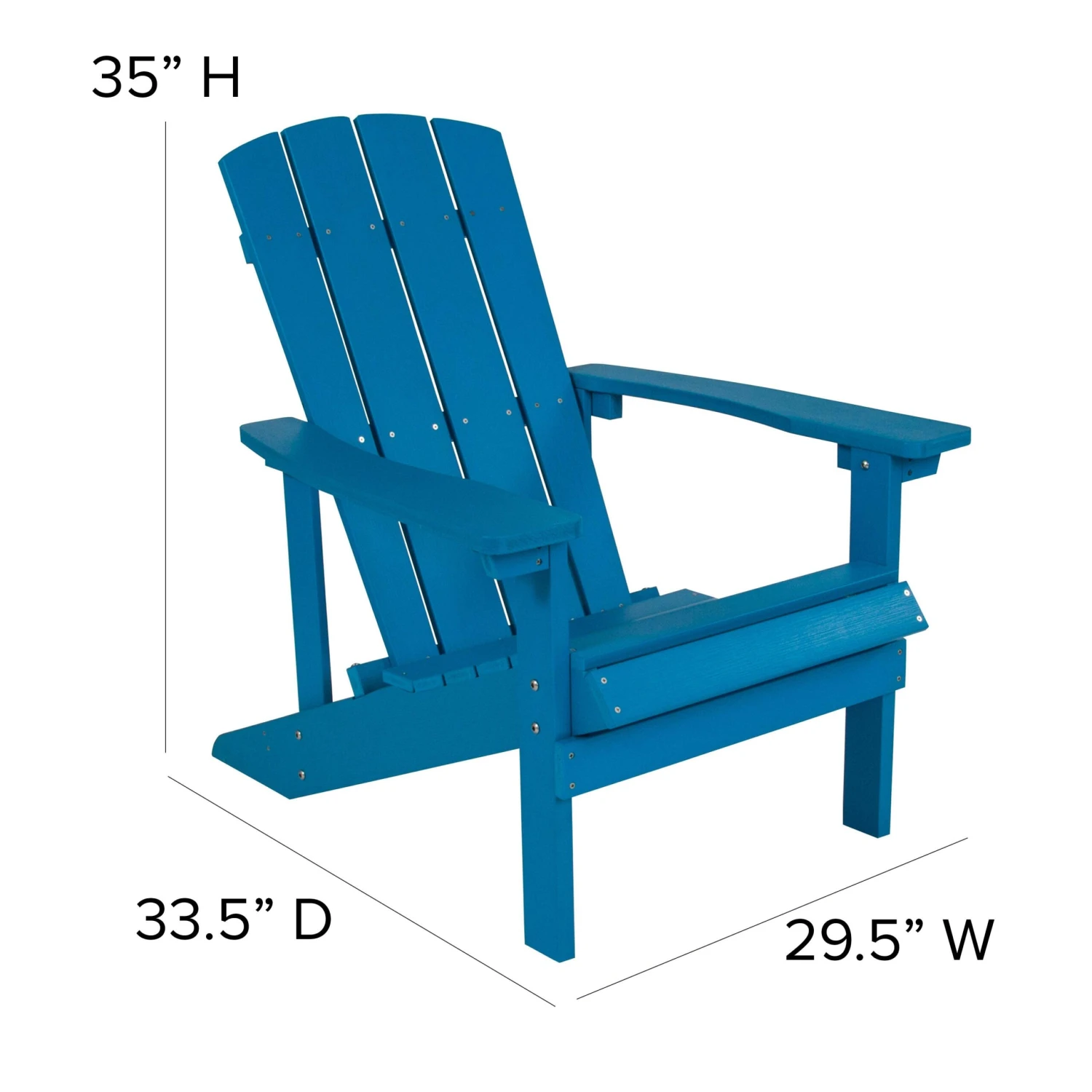Flash Charlestown Set Of 2 All-Weather Poly Resin Wood Adirondack Chairs With Cushions For Deck, Porch, And Patio - Image 7