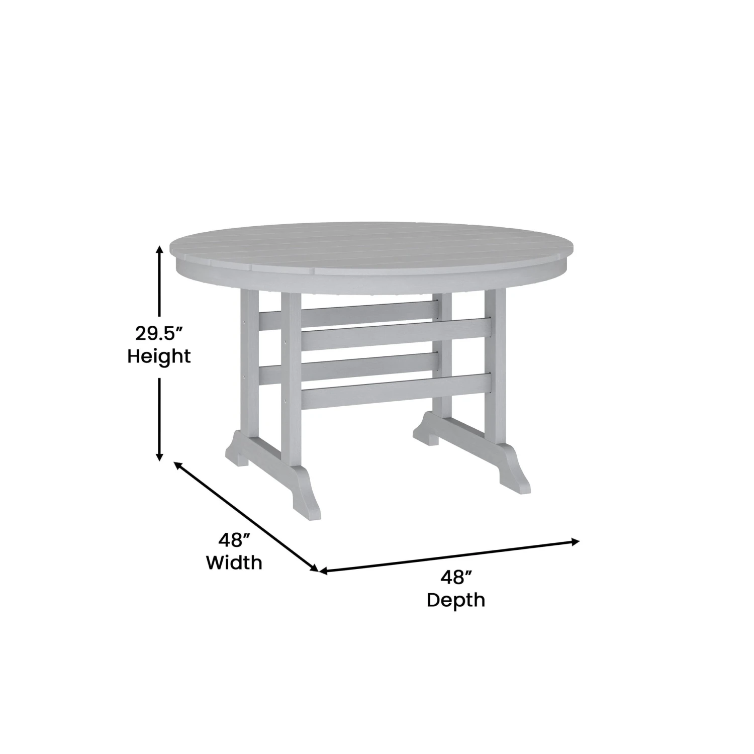 Flash Colonel Commercial Grade Indoor/Outdoor Recycled HDPE Adirondack Dining Table - Image 13
