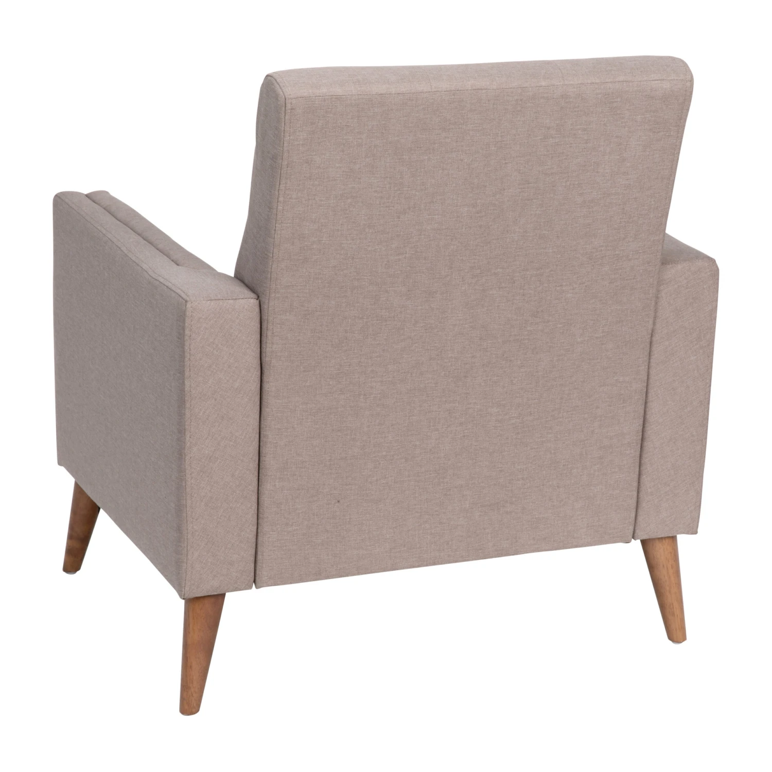 Flash Conrad Mid-Century Modern Commercial Grade Armchair With Tufted Faux Linen Upholstery & Solid Wood Legs - Image 20