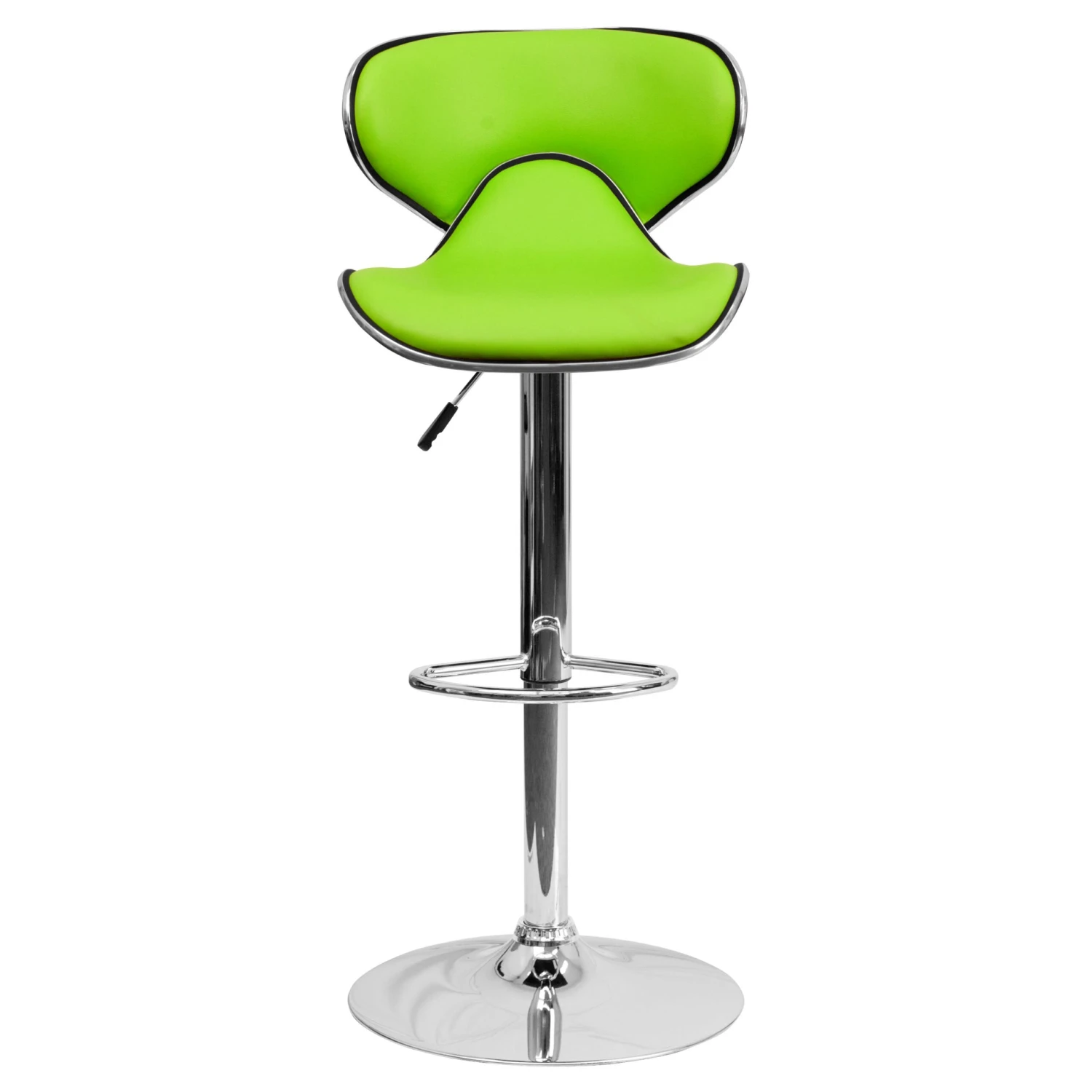 Flash Contemporary Cozy Mid-Back Vinyl Adjustable Height Barstool With Chrome Base - Image 6