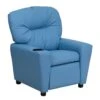 Flash Contemporary Kids Recliner With Cup Holder