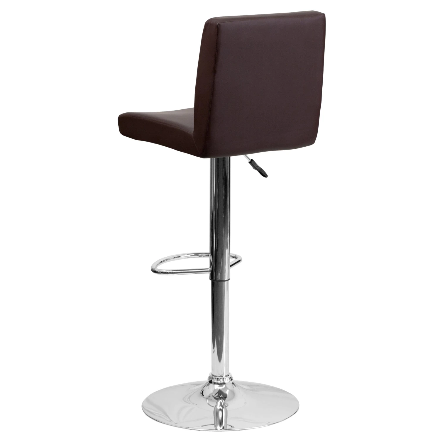 Flash Contemporary Vinyl Adjustable Height Barstool With Panel Back And Chrome Base - Image 11