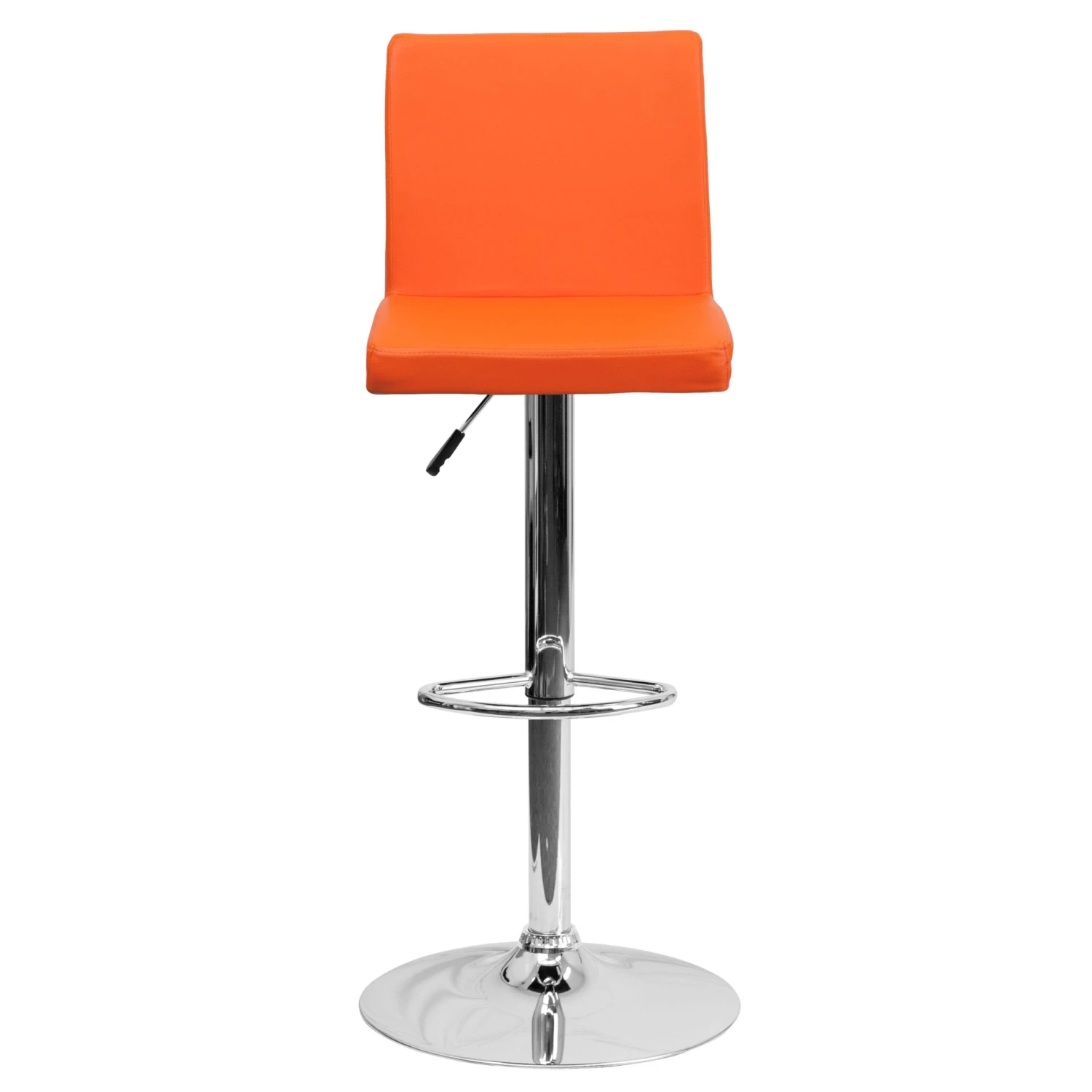 Flash Contemporary Vinyl Adjustable Height Barstool With Panel Back And Chrome Base - Image 19