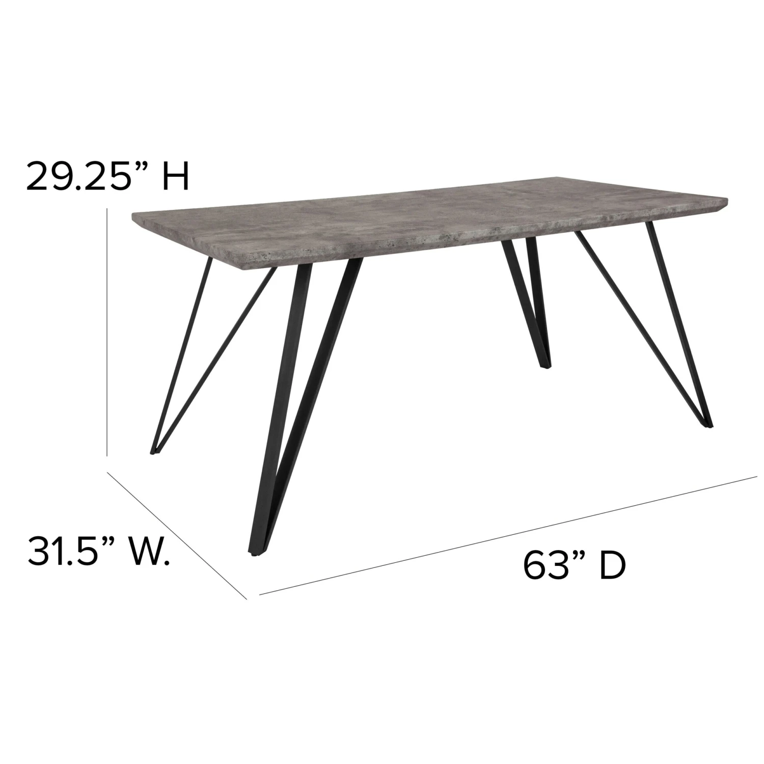 Flash Corinth 31.5" X 63" Rectangular Dining Table - Image 11