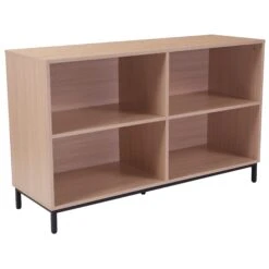 Flash Dudley 4 Shelf 29.5"H Open Bookcase Storage