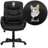 Flash Embroidered High Back Fabric Executive Swivel Office Chair With Three Line Horizontal Stitch Back And Arms