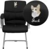 Flash Embroidered LeatherSoft Executive Side Chair