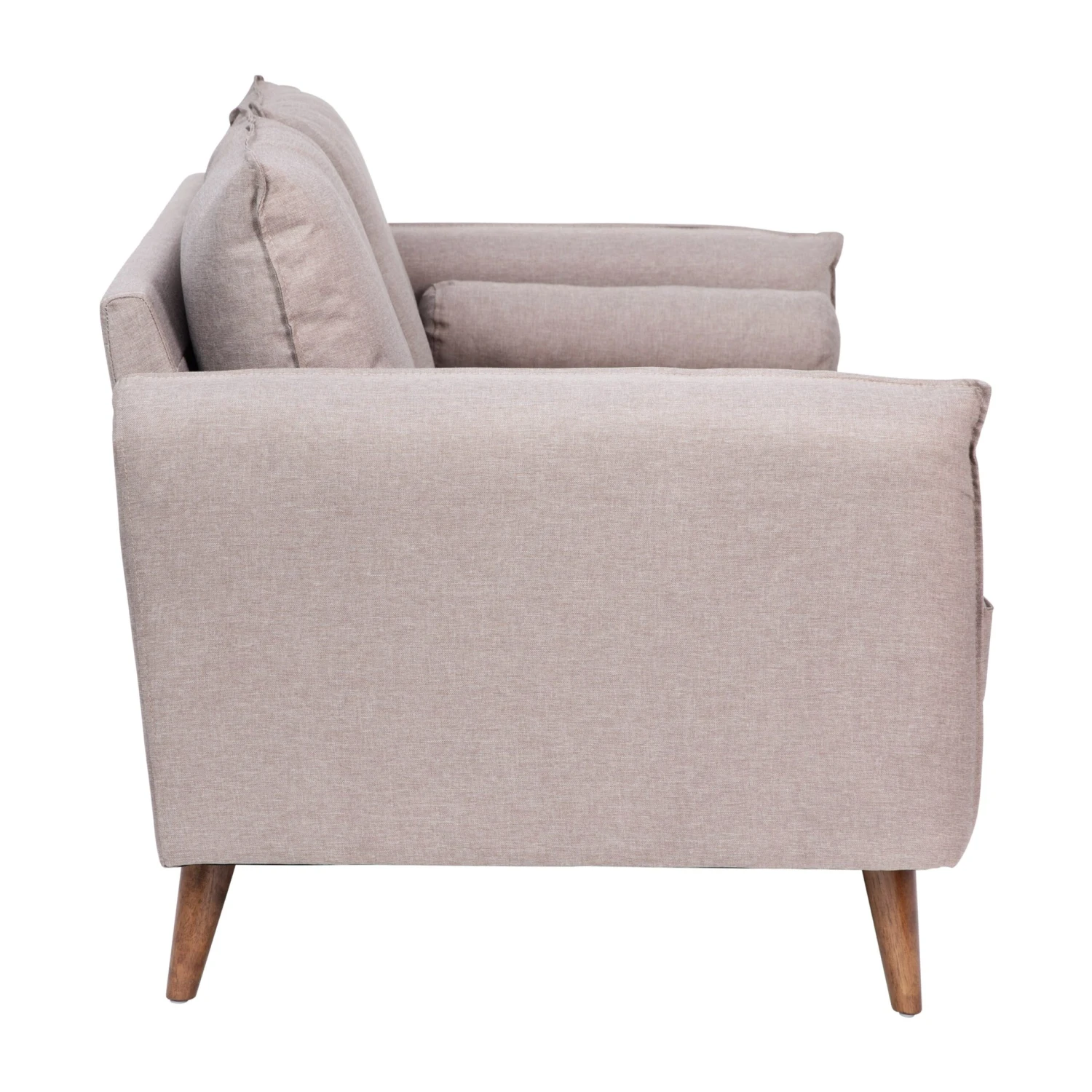 Flash Evie Mid-Century Modern Loveseat Sofa With Fabric Upholstery & Solid Wood Legs - Image 10
