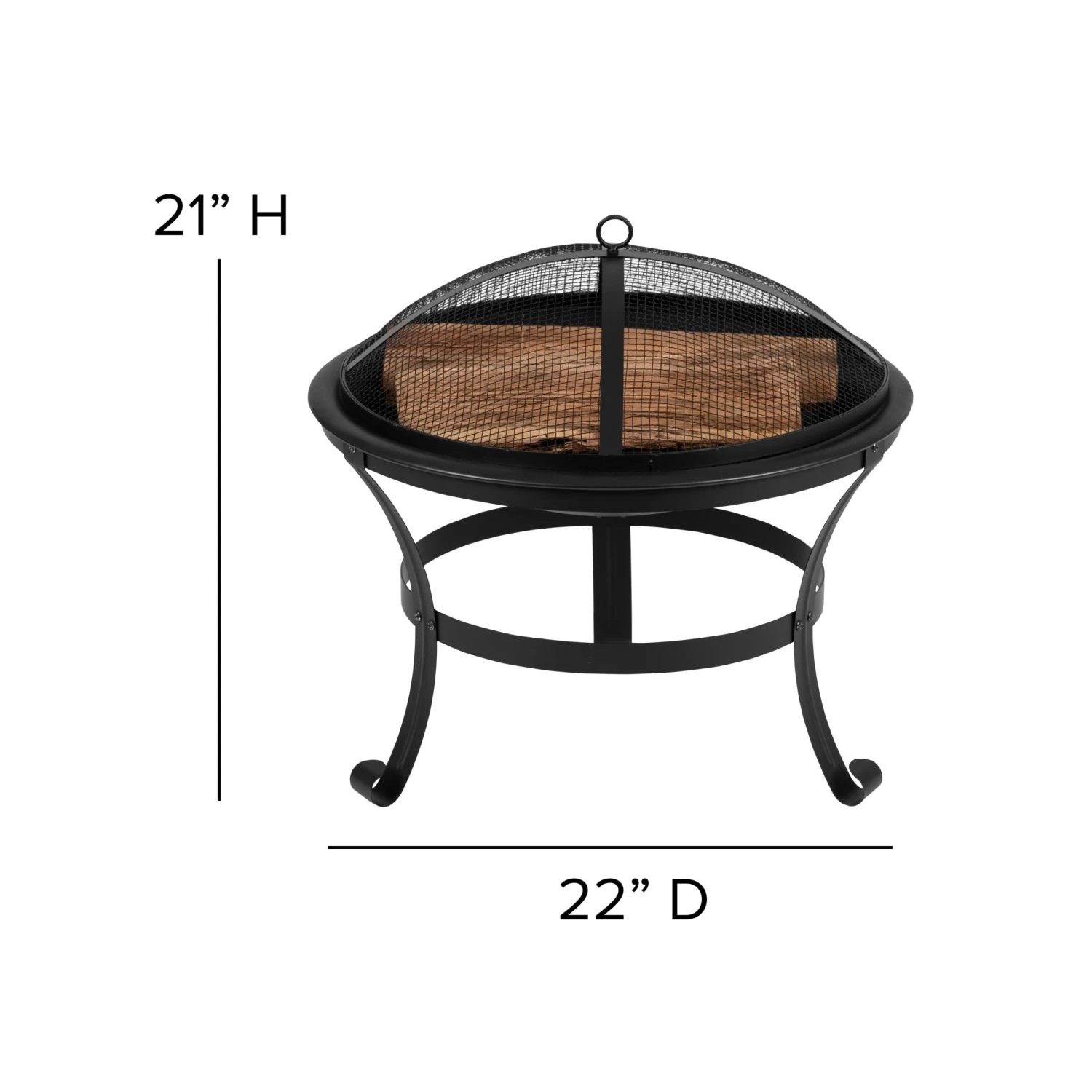 Flash Finn Set Of 4 Modern All-Weather 2-Slat Poly Resin Rocking Adirondack Chairs With 22" Round Wood Burning Fire Pit - Image 8