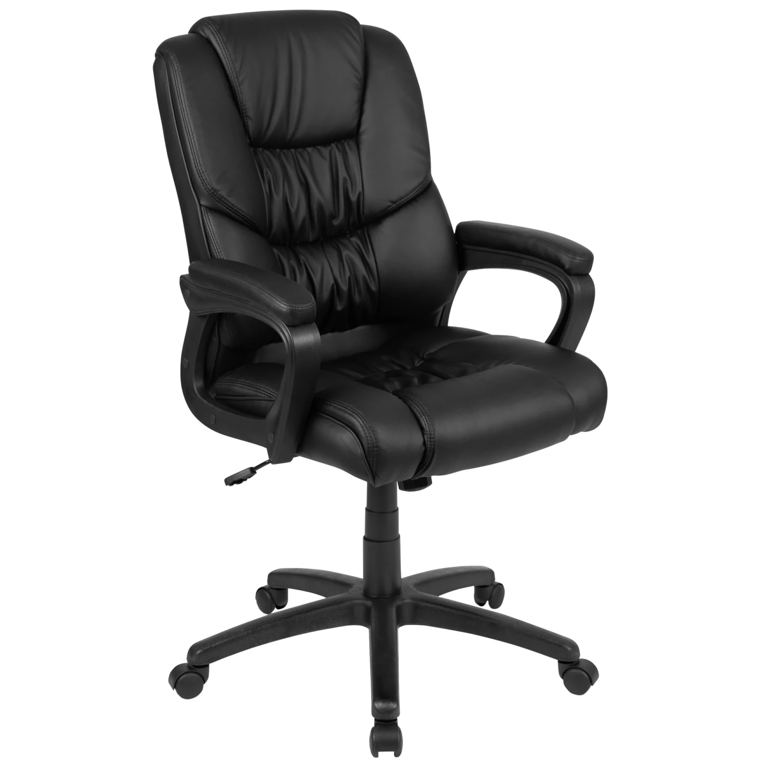 Flash Fundamentals Big & Tall 400 Lb. Rated LeatherSoft Swivel Office Chair With Padded Arms