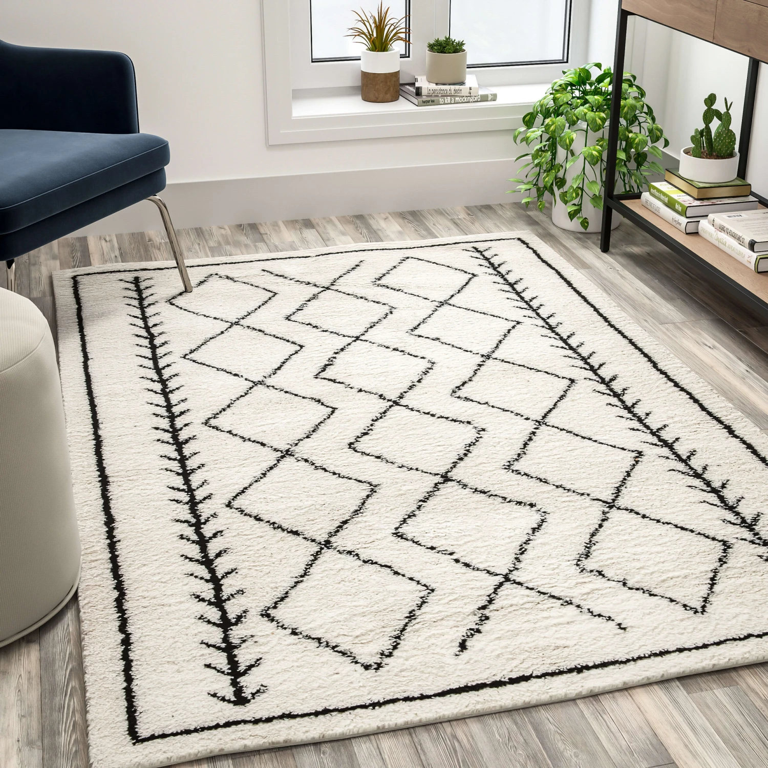 Flash Geometric Style Bohemian Shag Area Rug - Image 10