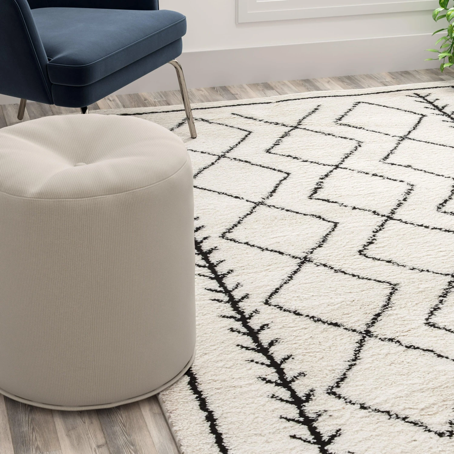 Flash Geometric Style Bohemian Shag Area Rug - Image 13