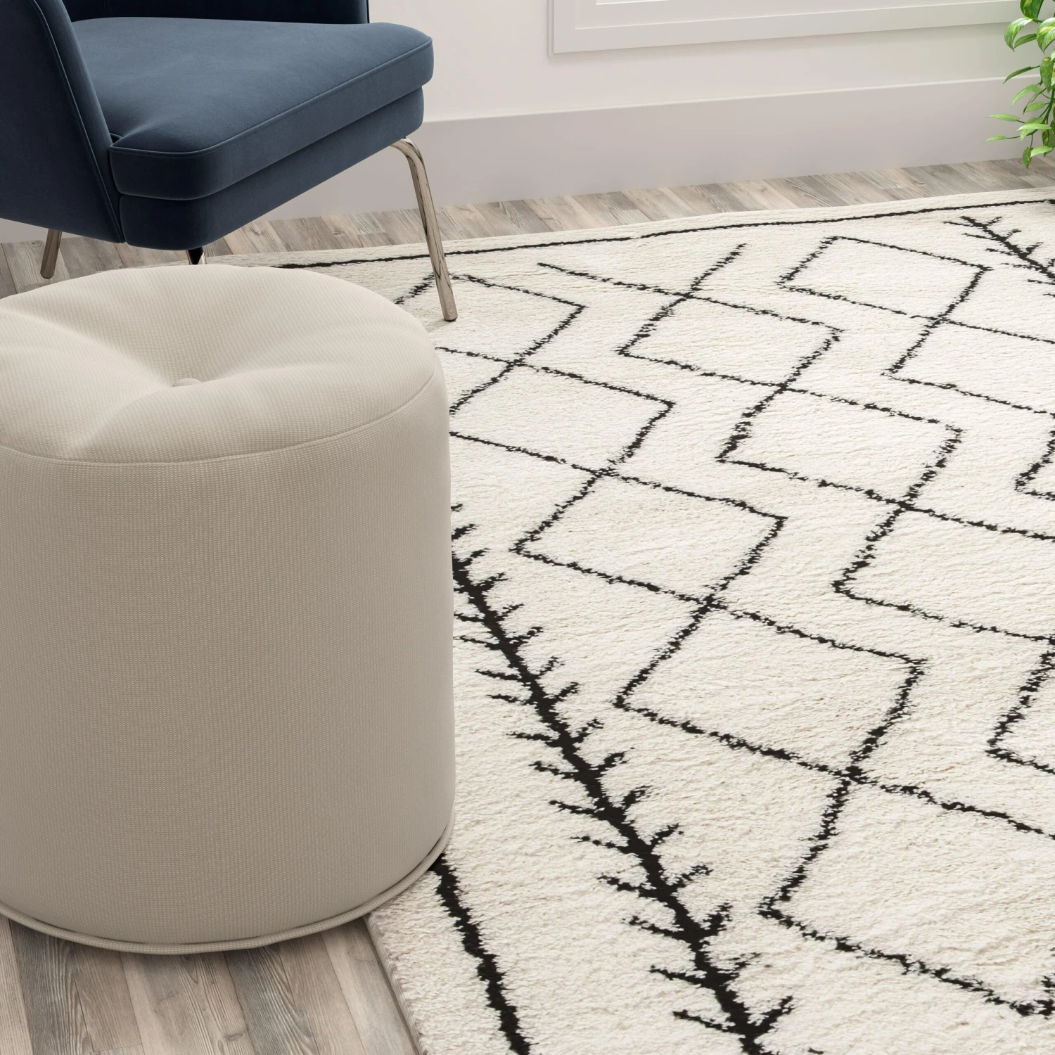 Flash Geometric Style Bohemian Shag Area Rug - Image 5