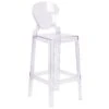 Flash Ghost Barstool In Transparent Crystal With Tear Back
