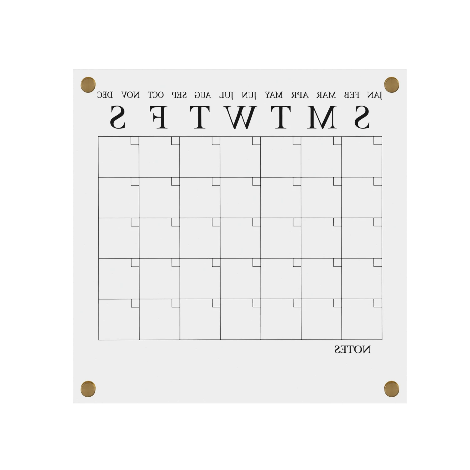 Grayson Acrylic Wall Calendar With Dry Erase Marker And Mounting Hardware, 14" Square, W/Black Print - Image 9