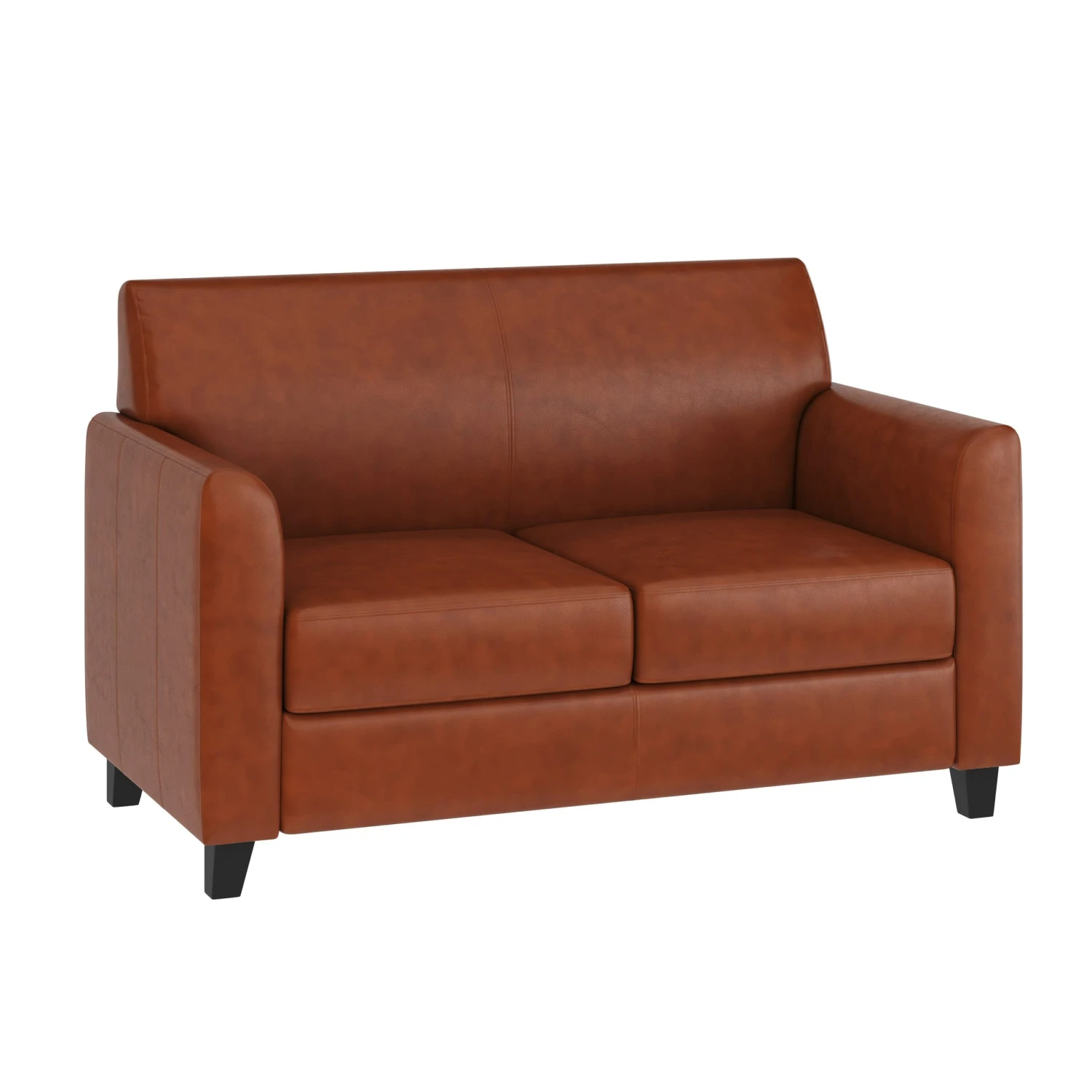 Flash HERCULES Diplomat Series LeatherSoft Loveseat With Clean Line Stitched Frame