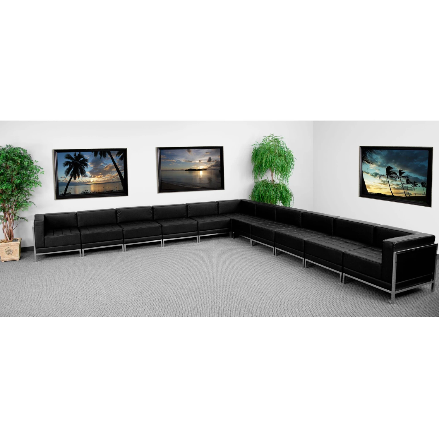 Flash HERCULES Imagination Series LeatherSoft Sectional Configuration, 11 Pieces - Image 2