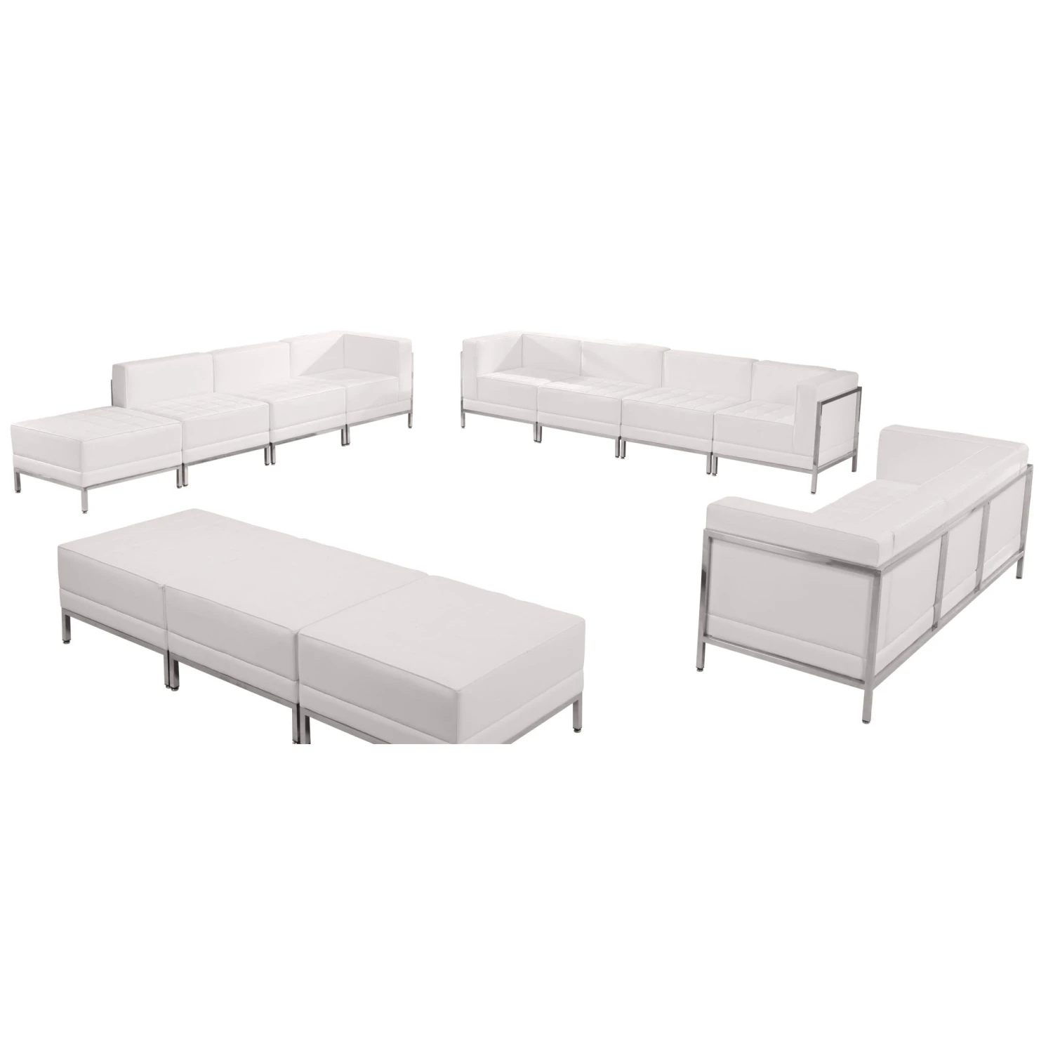 Flash HERCULES Imagination Series LeatherSoft Sofa, Lounge & Ottoman Set, 12 Pieces