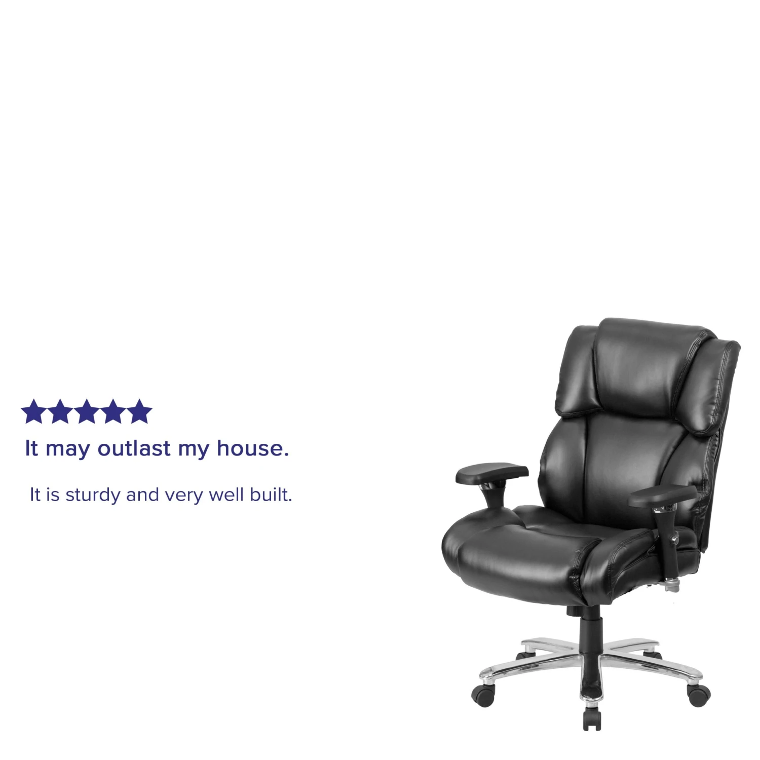 Flash HERCULES Series 24/7 Intensive Use Big & Tall 400 Lb. Rated Executive Swivel Ergonomic Office Chair With Lumbar Knob And Tufted Headrest & Back - Image 18