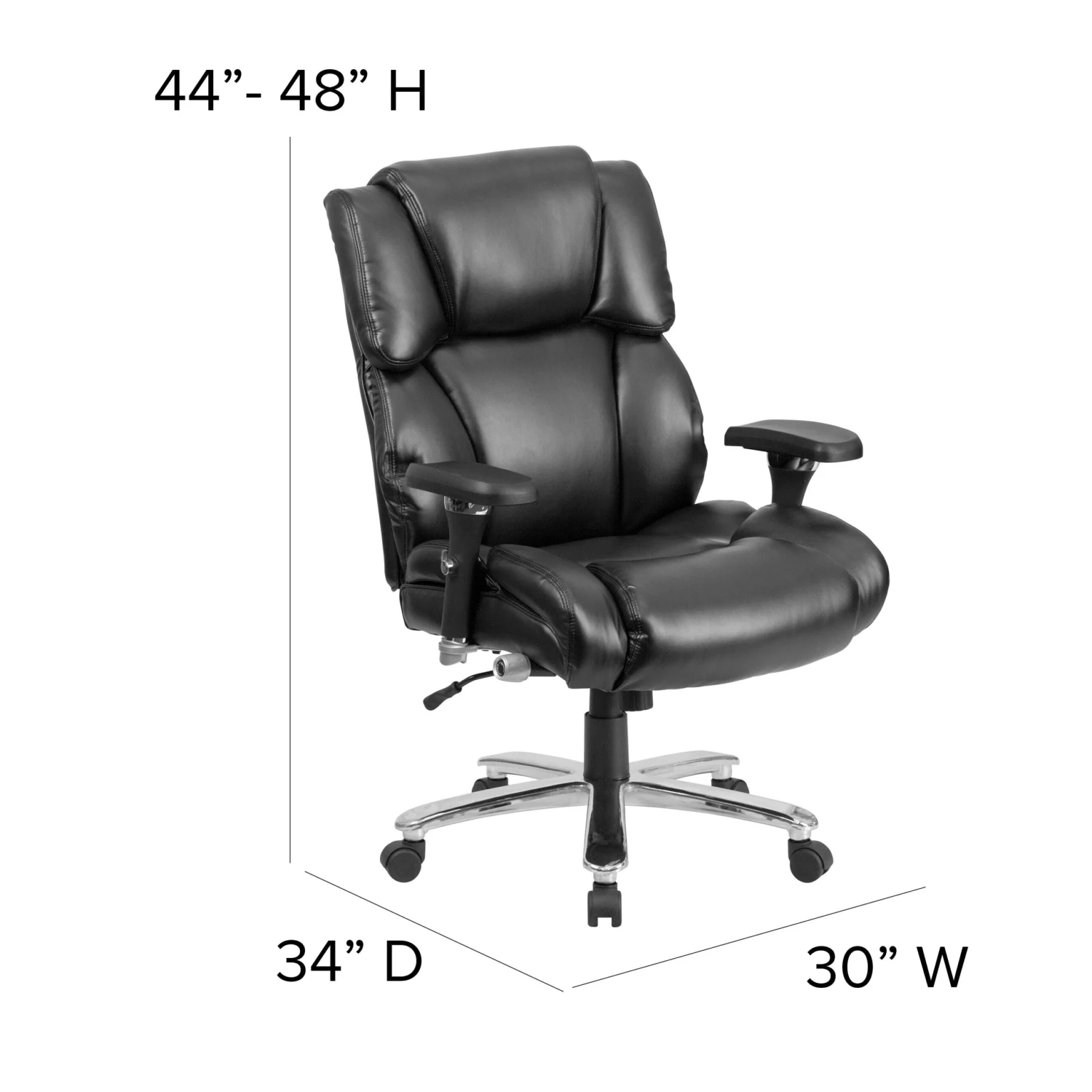 Flash HERCULES Series 24/7 Intensive Use Big & Tall 400 Lb. Rated Executive Swivel Ergonomic Office Chair With Lumbar Knob And Tufted Headrest & Back - Image 20