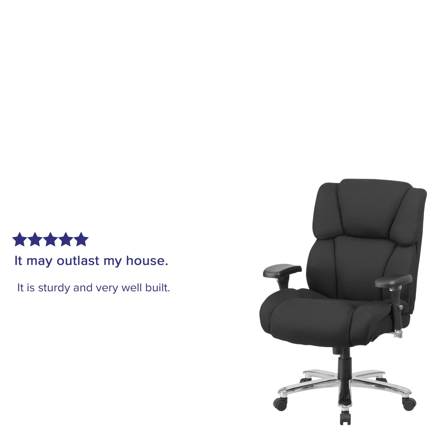 Flash HERCULES Series 24/7 Intensive Use Big & Tall 400 Lb. Rated Executive Swivel Ergonomic Office Chair With Lumbar Knob And Tufted Headrest & Back - Image 5