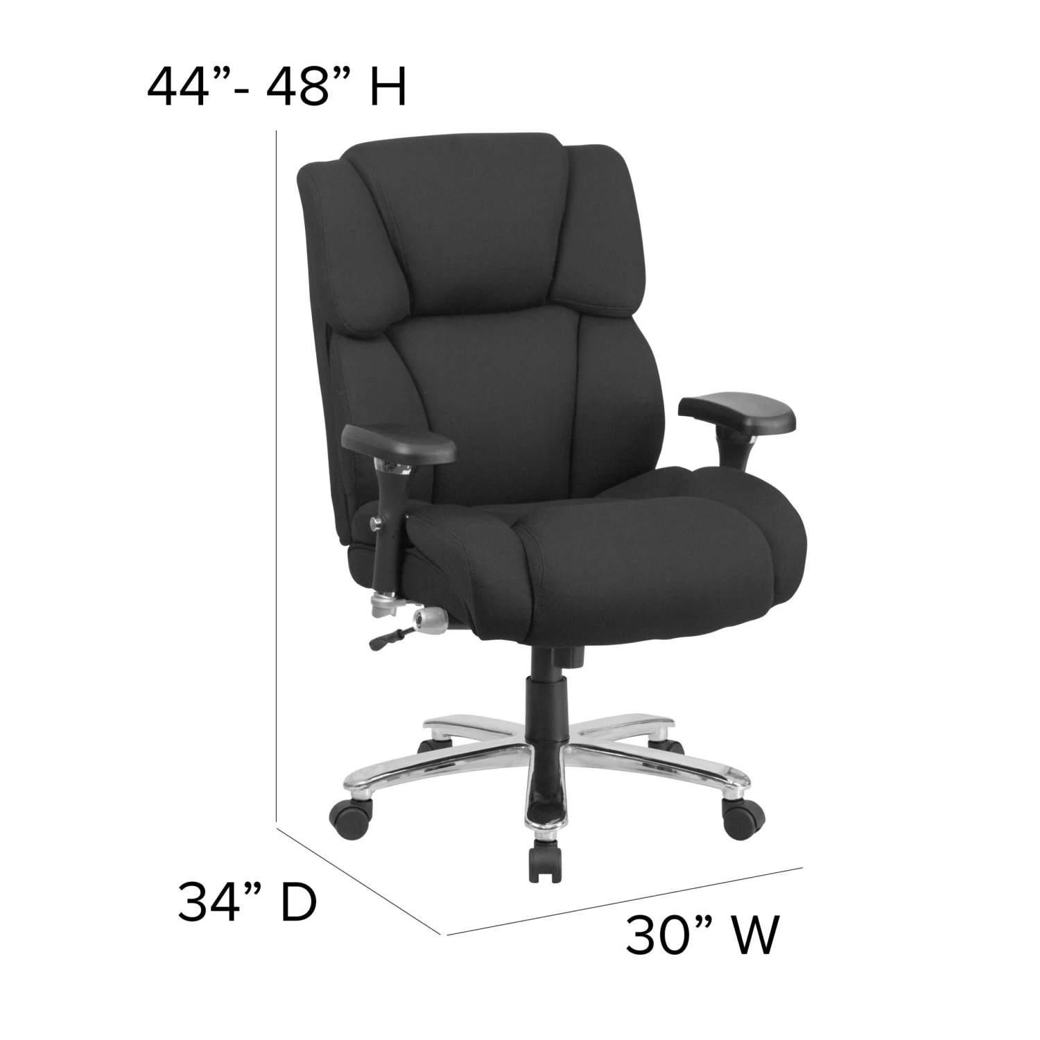 Flash HERCULES Series 24/7 Intensive Use Big & Tall 400 Lb. Rated Executive Swivel Ergonomic Office Chair With Lumbar Knob And Tufted Headrest & Back - Image 7