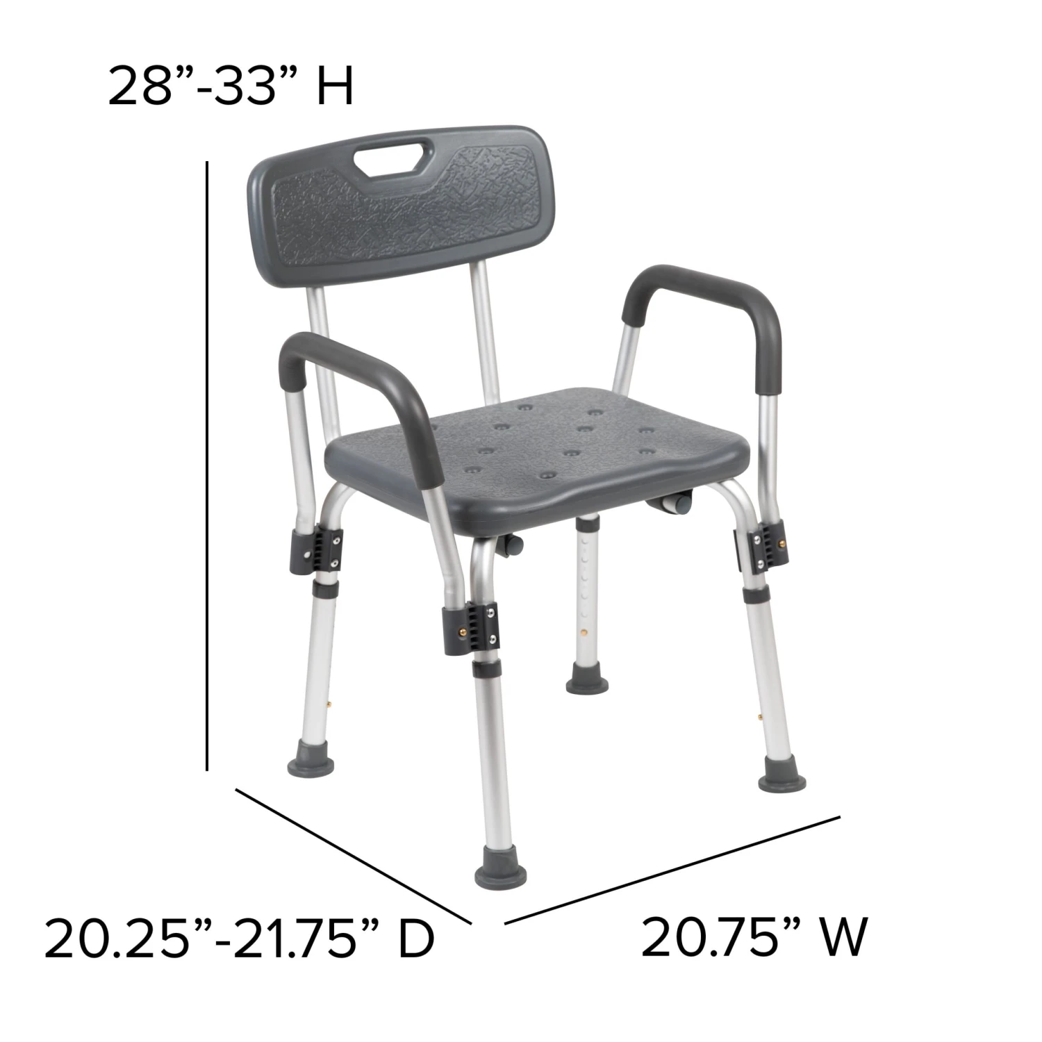 Flash HERCULES Series 300 Lb. Capacity, Adjustable Bath & Shower Chair With Depth Adjustable Back - Image 7