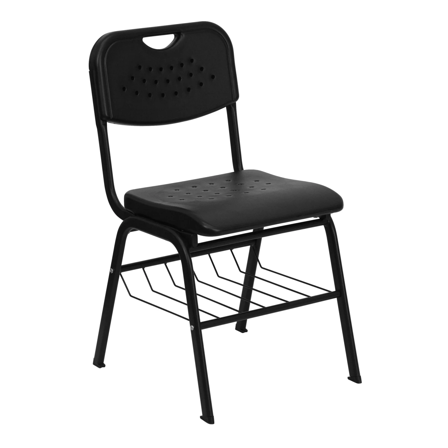 Flash HERCULES Series 880 Lb. Capacity Plastic Chair With Book Basket