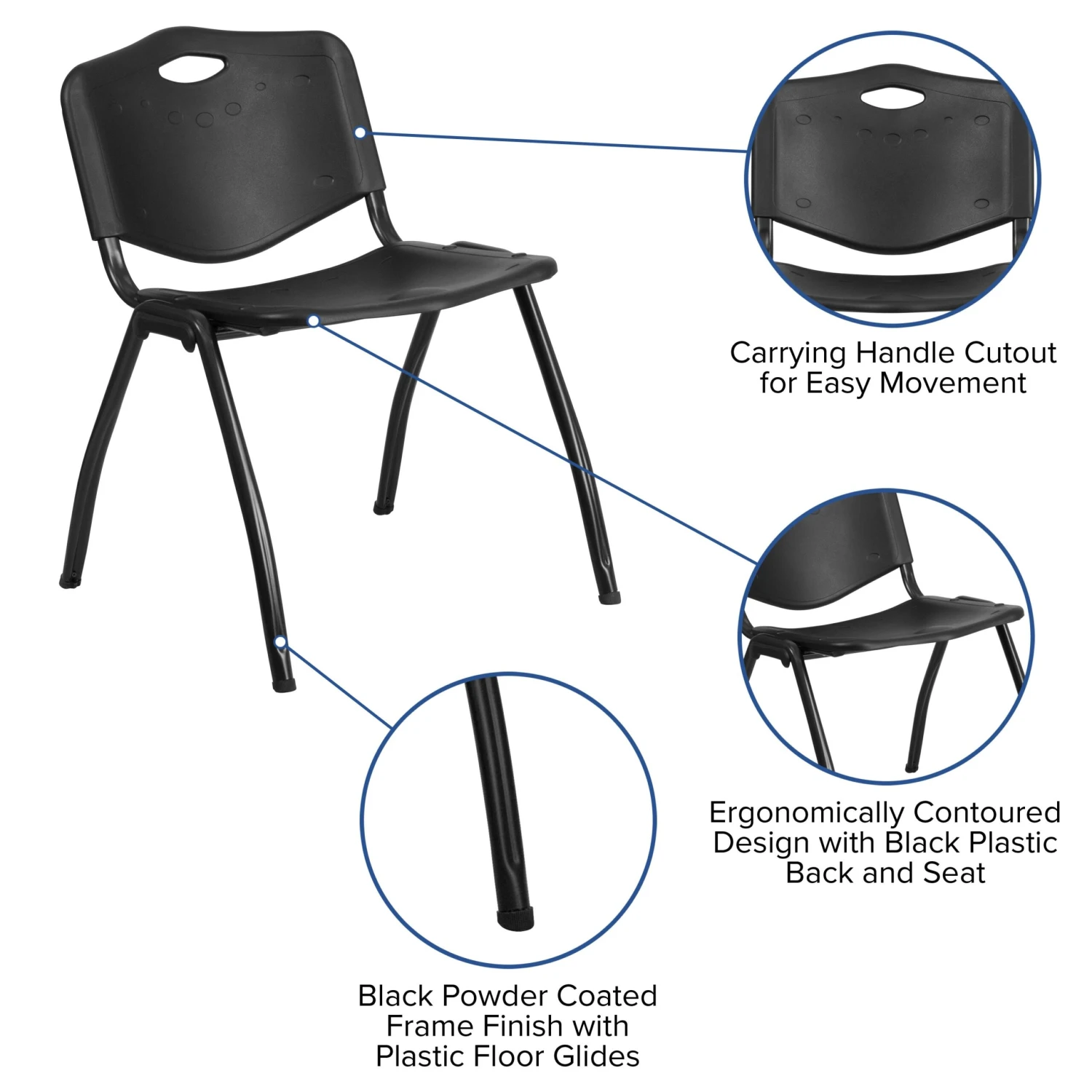 Flash HERCULES Series 880 Lb. Capacity Plastic Stack Chair - Image 5
