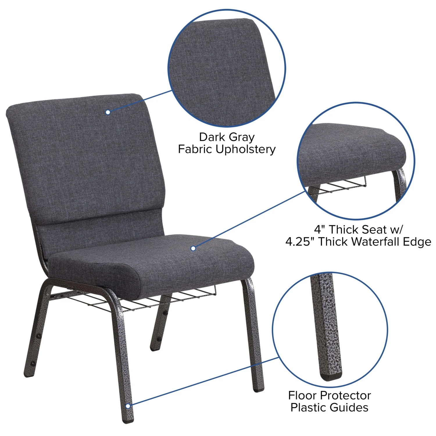 Flash HERCULES Series Auditorium Chair - Chair With Storage - 19inch Wide Seat - Image 4