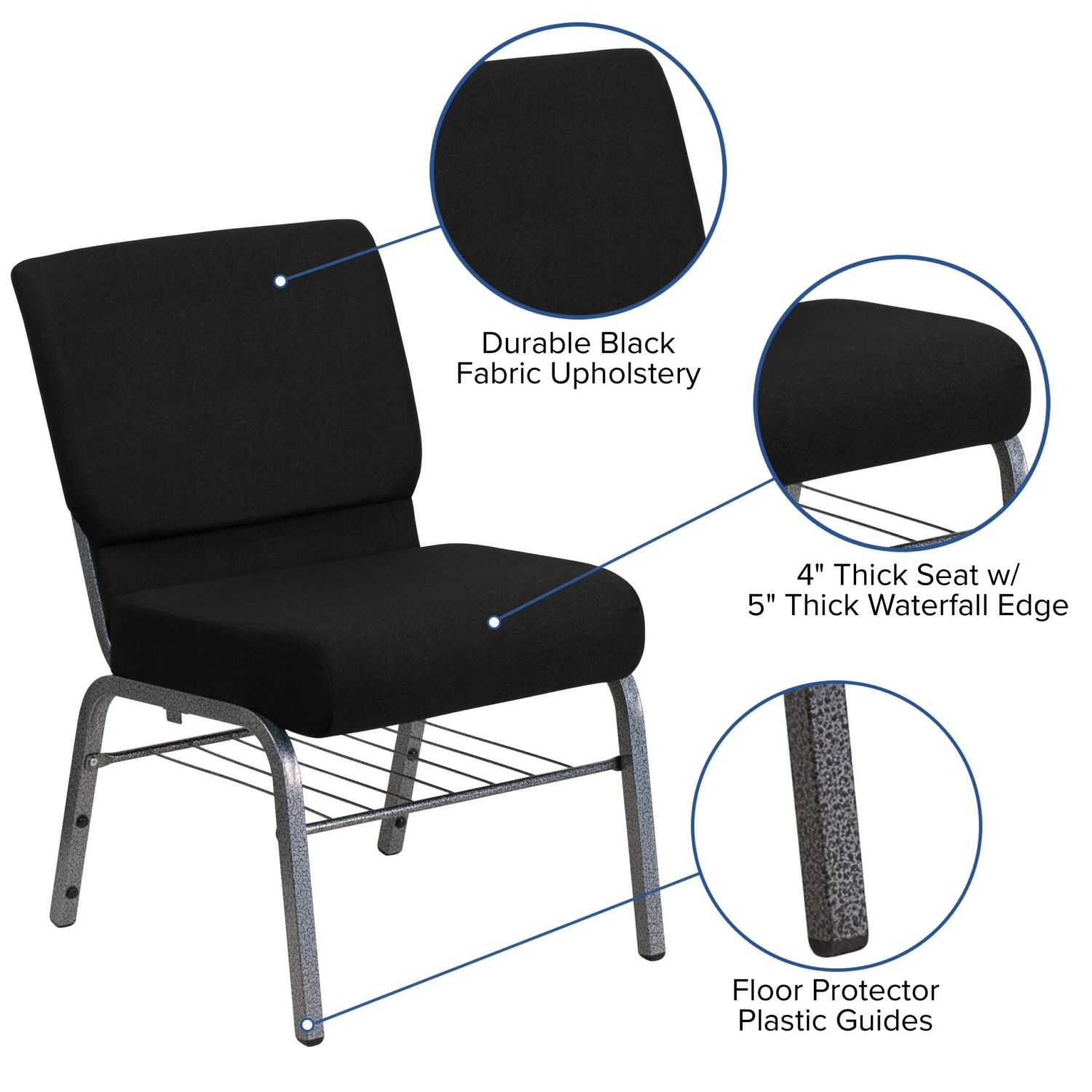 Flash HERCULES Series Auditorium Chair - Chair With Storage - 21inch Wide Seat - Image 4