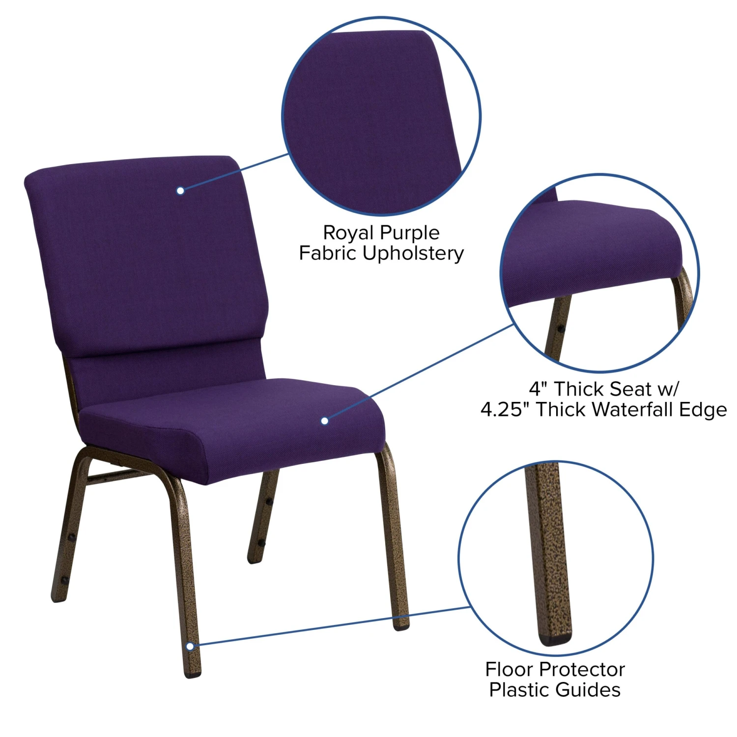 Flash HERCULES Series Auditorium Chair - Stacking Padded Chair - 19inch Wide Seat - Image 5