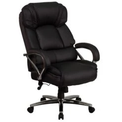 Flash HERCULES Series Big & Tall 500 Lb. Rated LeatherSoft Executive Swivel Ergonomic Office Chair With Chrome Base And Arms