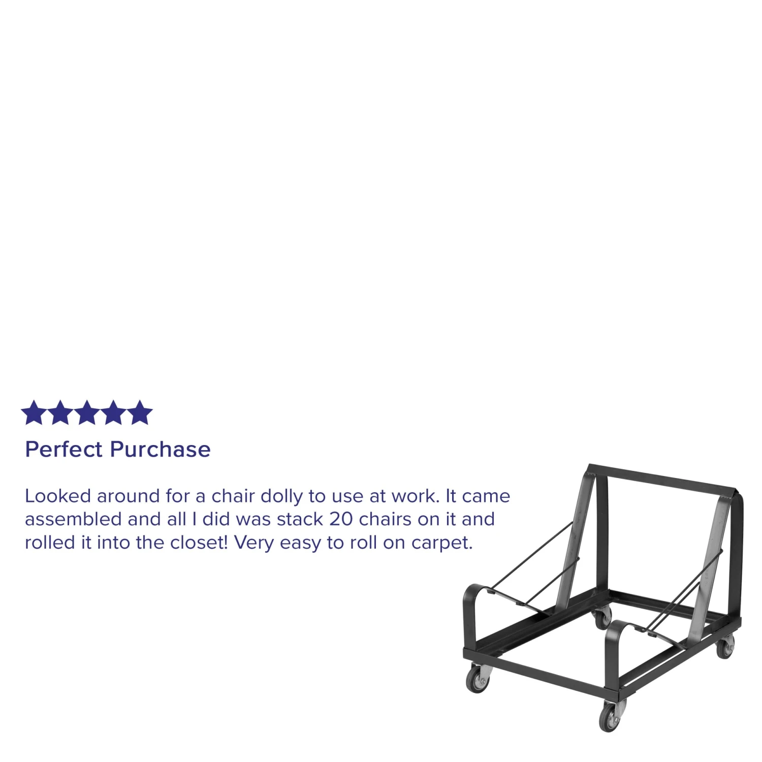 Flash HERCULES Series Steel Sled Base Stack Chair Dolly - Image 3