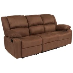 Flash Harmony Series LeatherSoft Sofa With Two Built-In Recliners