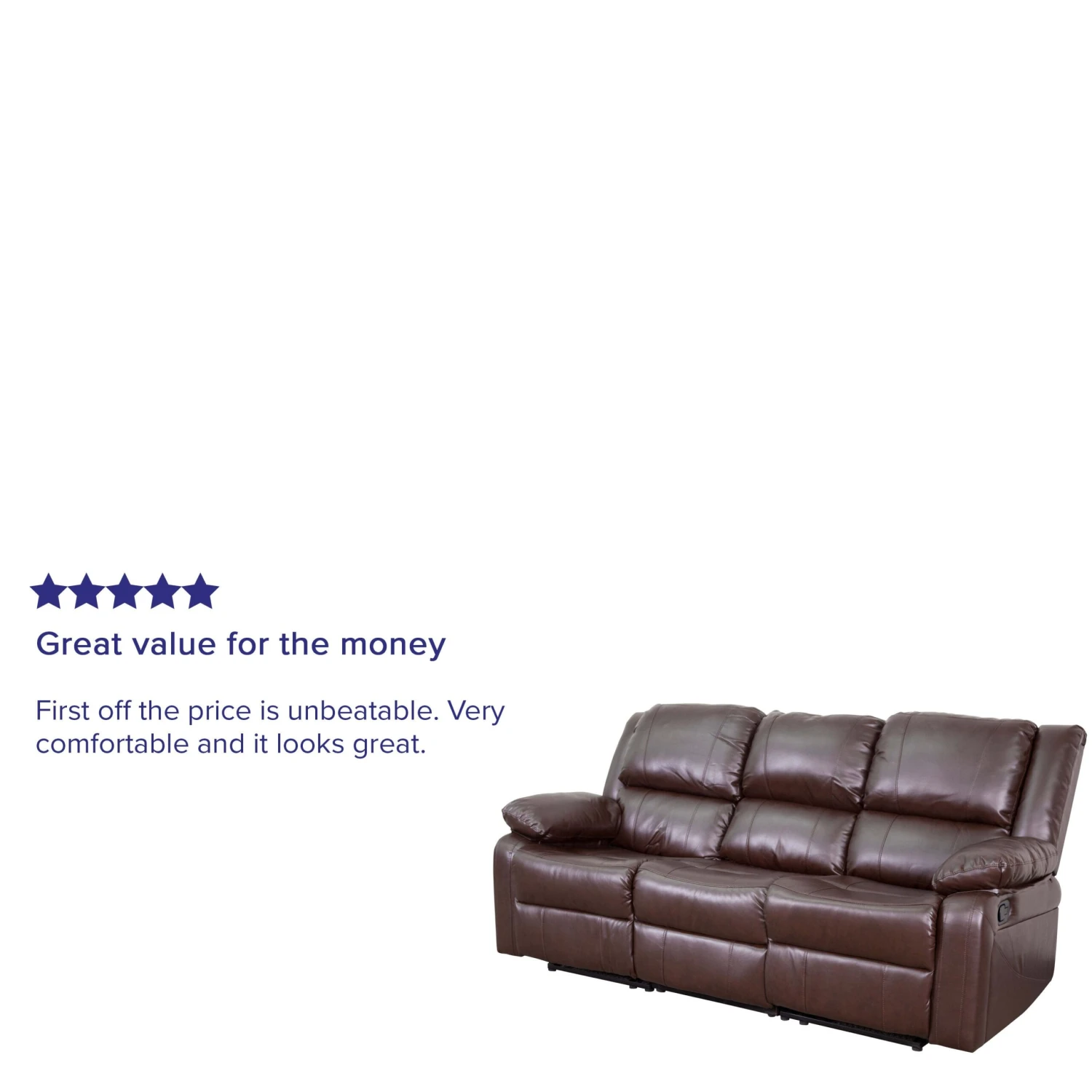 Flash Harmony Series LeatherSoft Sofa With Two Built-In Recliners - Image 11