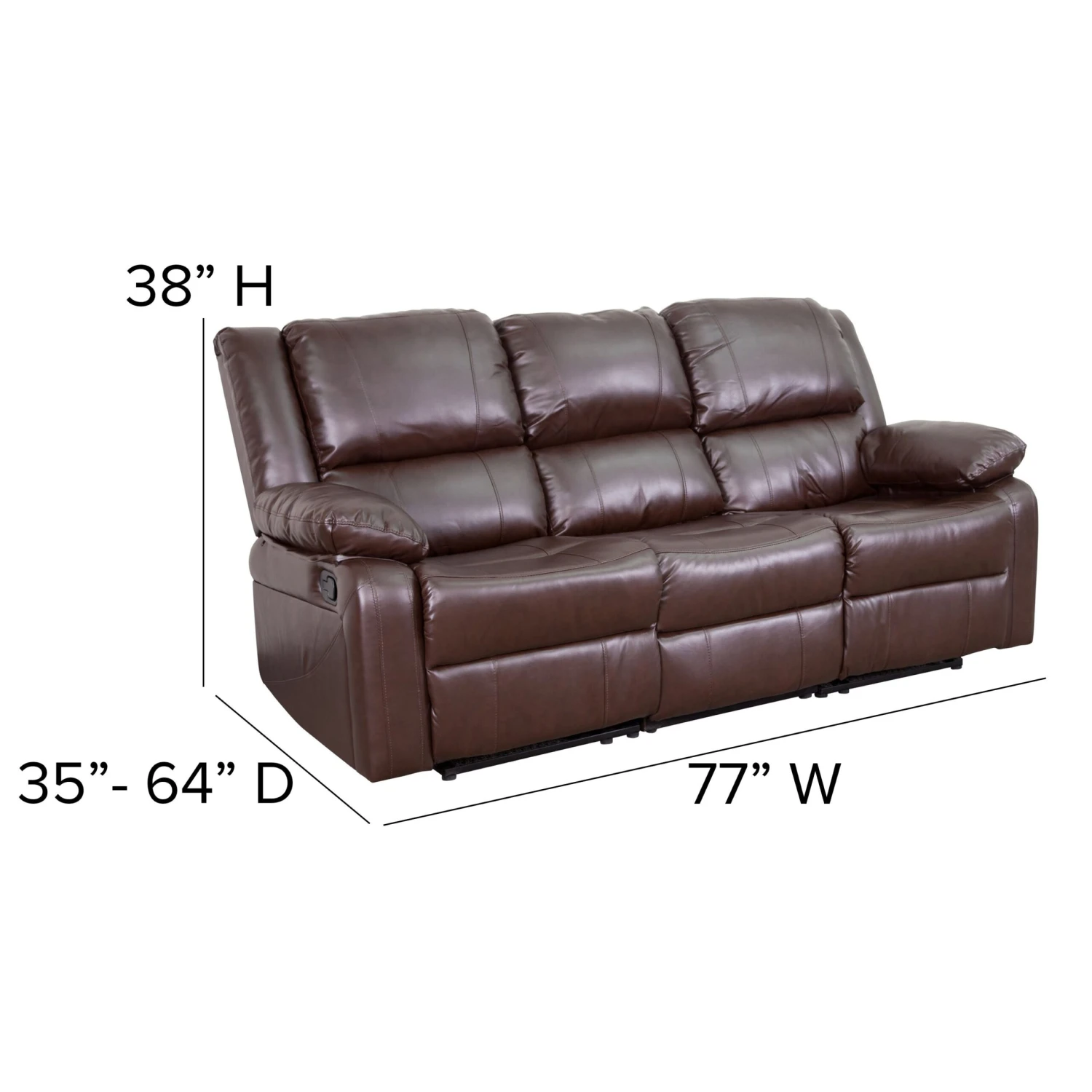 Flash Harmony Series LeatherSoft Sofa With Two Built-In Recliners - Image 13